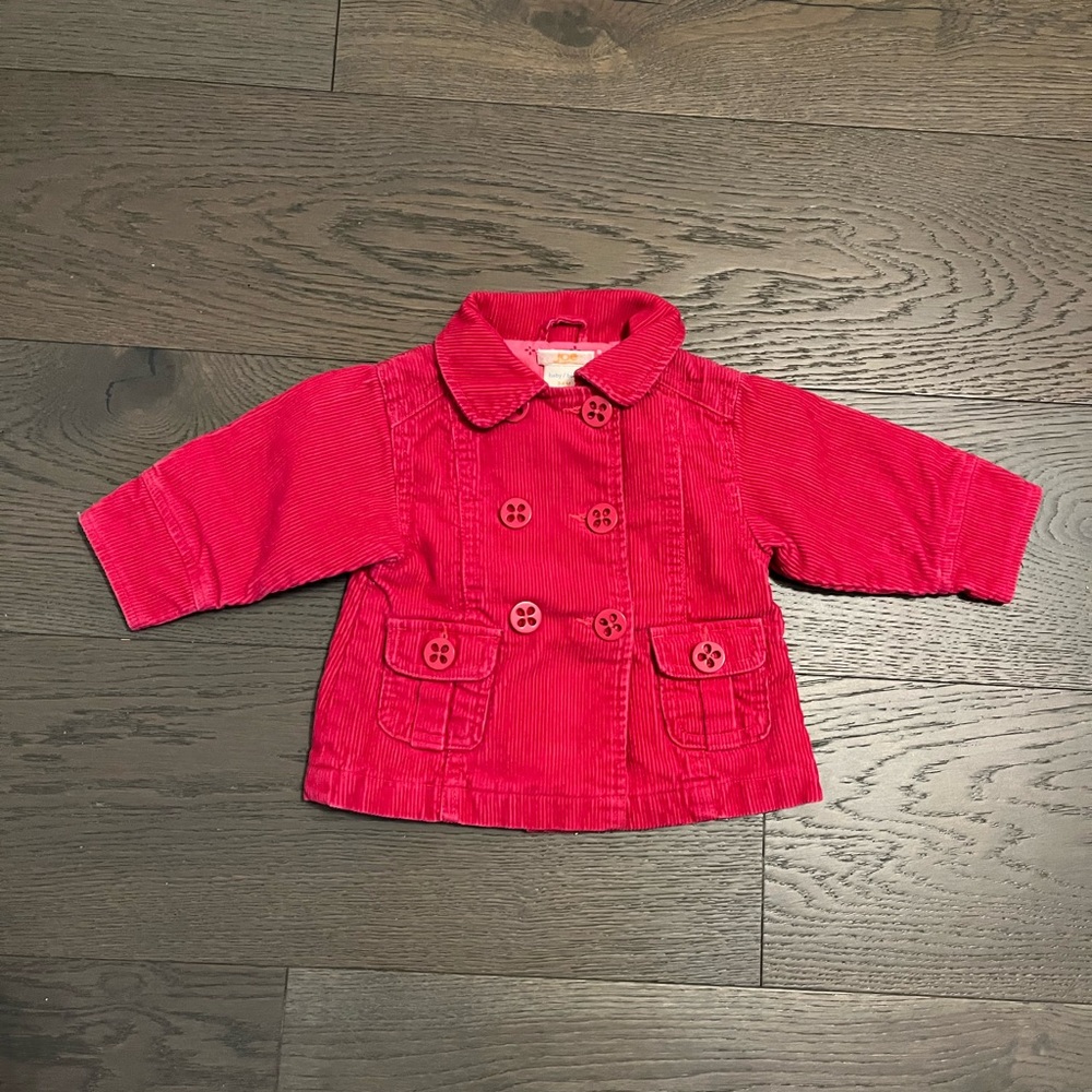 Joe Fresh pink cord baby spring jacket 3-6M NWT